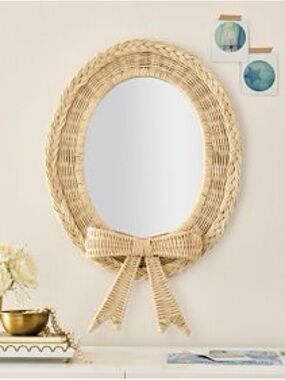 Pottery Barn Teen Fancy Rattan Bow Mirror BNIB